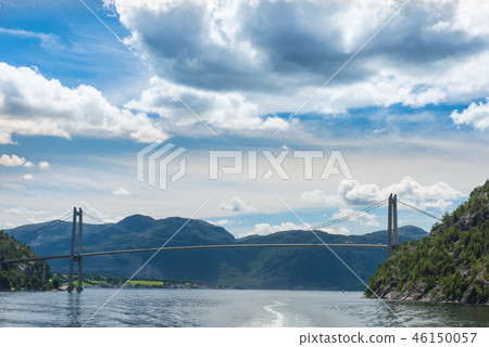 Norwegian fjord and mountains Lysefjord, Norway. Norwegian fjord and mountains Lysefjord, Norway. 46150057