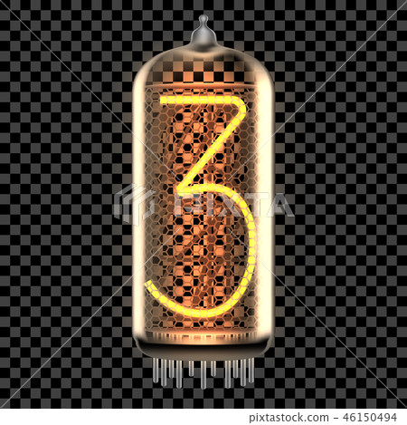 Nixie tube indicator lamp with number 46150494