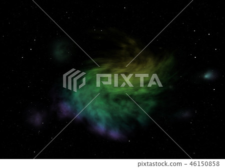 Star field in space and a nebulae. 3D rendering 46150858