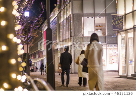 Landscape of Omotesando with Christmas illuminations