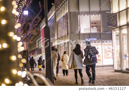 Landscape of Omotesando with Christmas illuminations