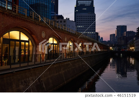 Tokyo's Kanda River at dusk and Old Mansebashi Station Tokyo's Kanda River at dusk and Old Mansebashi Station 46151519