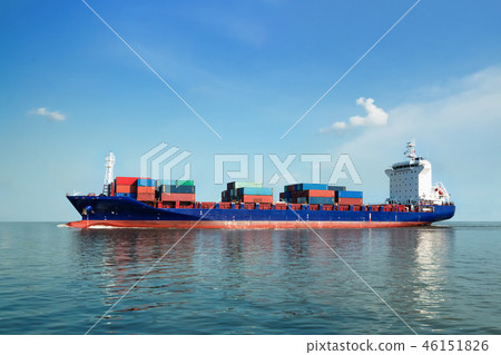 Cargo ship is sailing to sea to transport cargo Cargo ship is sailing to sea to transport cargo 46151826