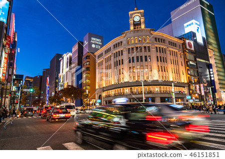"Tokyo" Ginza night view, pedestrian heaven 46151851