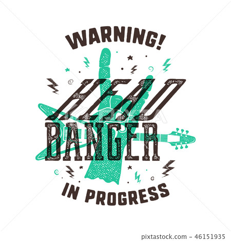 Vintage hand-drawn rock n roll poster. Music t shirt print design. Musical tee graphics with hand Vintage hand-drawn rock n roll poster. Music t shirt print design. Musical tee graphics with hand 46151935