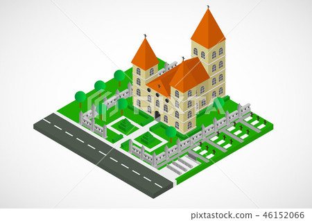 Isometric church building, vector Isometric church building, vector 46152066