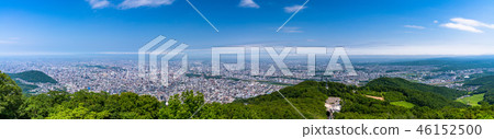 «北海道»從Mt. Moiwa到札幌市的全景 46152500
