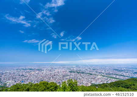 «北海道»從Mt. Moiwa到札幌市的全景 46152510