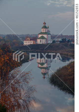 Suzdal, Vladimir Oblast, Russia. St Elijah Church on sunrise. Autimn in Suzdal. Suzdal, Vladimir Oblast, Russia. St Elijah Church on sunrise. Autimn in Suzdal. 46152853