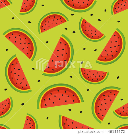 Seamless pattern with watermelon slices. Seamless pattern with watermelon slices. 46153372