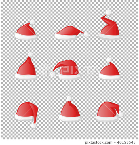Vector Santa Claus red hat set icon isolated Vector Santa Claus red hat set icon isolated 46153543