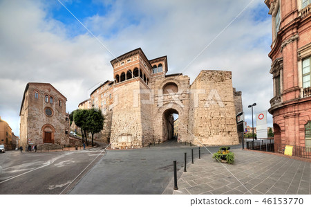 Etruscan Arch or Augustus Gate in Perugia, Italy 46153770
