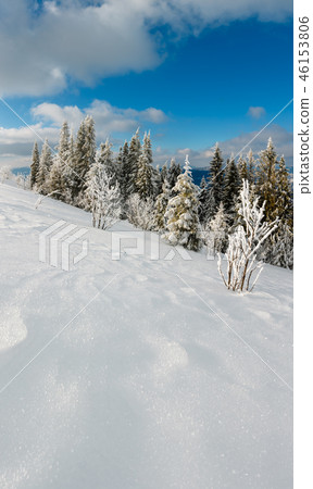 Winter mountain snowy landscape Winter mountain snowy landscape 46153806