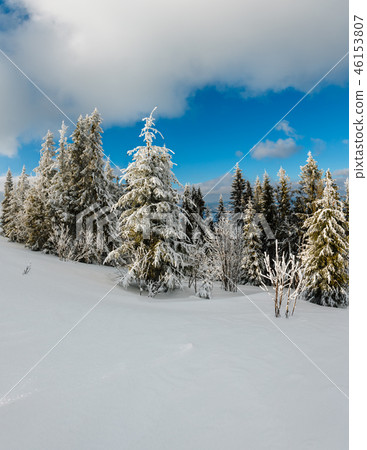 Winter mountain snowy landscape Winter mountain snowy landscape 46153807