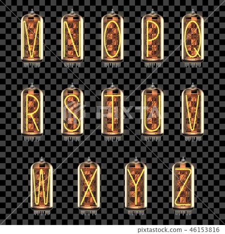 Nixie tube indicator lamp with letter set 46153816