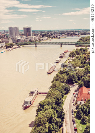 Bridges over Danube river in Bratislava, Slovakia 46154259