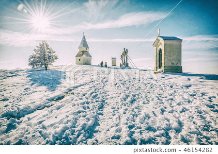 Calvary in Nitra city, Slovakia, analog filter Calvary in Nitra city, Slovakia, analog filter 46154282
