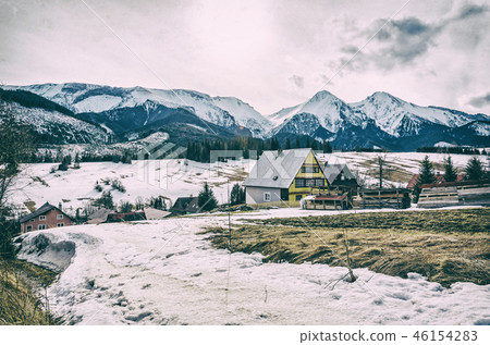 Folk architecture in Zdiar with Belianske Tatry 46154283