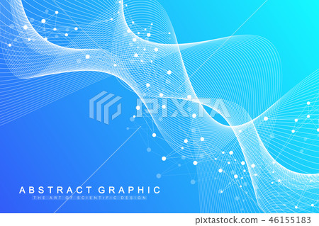 Big Genomic Data Visualization. DNA helix, DNA strand, DNA Test. Molecule or atom, neurons. Abstract 46155183