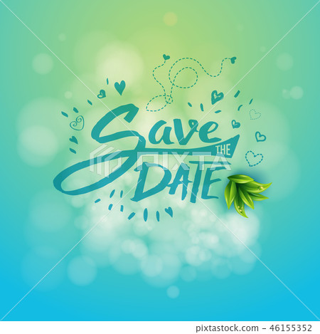 Background illustration with words save the date 46155352