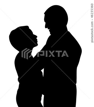 Romantic couple hugging dancing and talking Romantic couple hugging dancing and talking 46155360