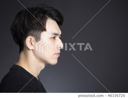 Side view of young handsome man face 46156720