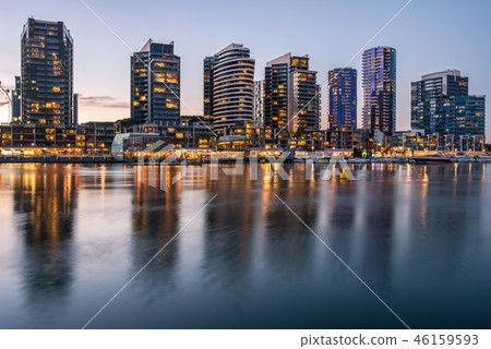 Docklands waterfront area in Melbourne, Australia. Docklands waterfront area in Melbourne, Australia. 46159593