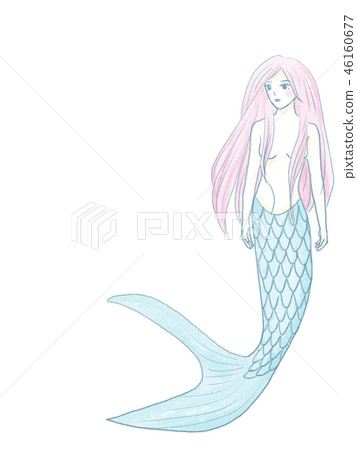 Watercolor mermaid white background Watercolor mermaid white background 46160677
