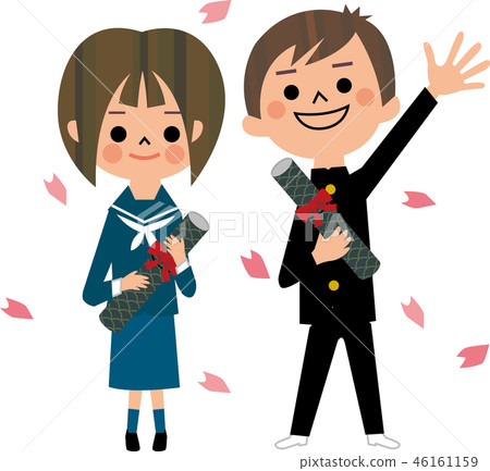 Graduation image of junior and senior high school students 46161159