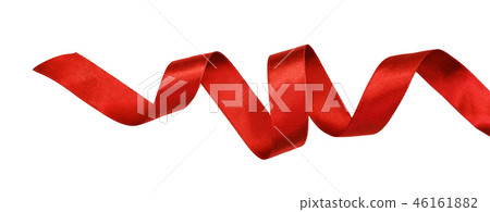 Curled red satin ribbon Curled red satin ribbon 46161882
