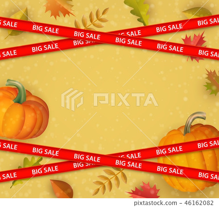 Flat abstract orange leaves pattern big sale 46162082