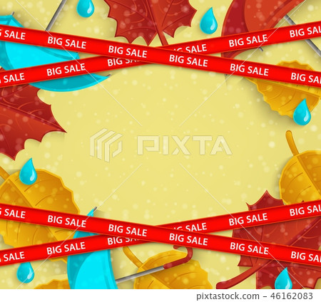 Flat abstract orange leaves pattern big sale 46162083