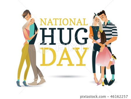 Vector cartoon big family character hugging winter Vector cartoon big family character hugging winter 46162257