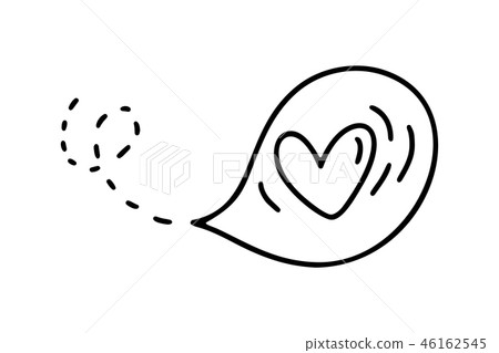 Monoline cute balloon with heart. Vector Valentines Day Hand Drawn icon. Holiday sketch doodle Monoline cute balloon with heart. Vector Valentines Day Hand Drawn icon. Holiday sketch doodle 46162545