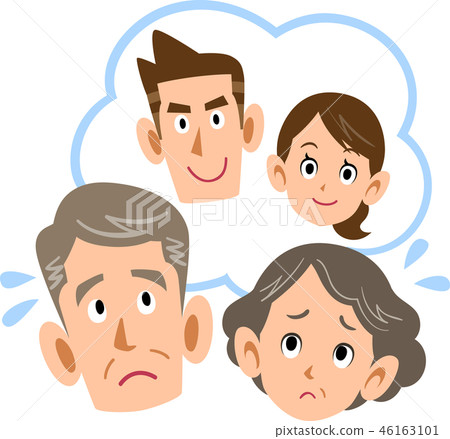 Senior couple suffering from son couple Senior couple suffering from son couple 46163101