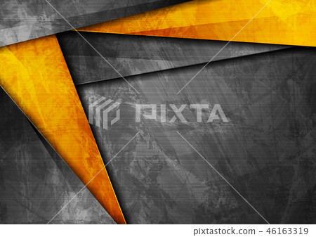 Grunge tech corporate orange dark grey background - Stock Illustration ...