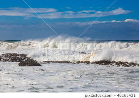 Waves of surf stormy Atlantic near Safi 46163421