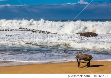 Waves of surf stormy Atlantic near Safi 46163425