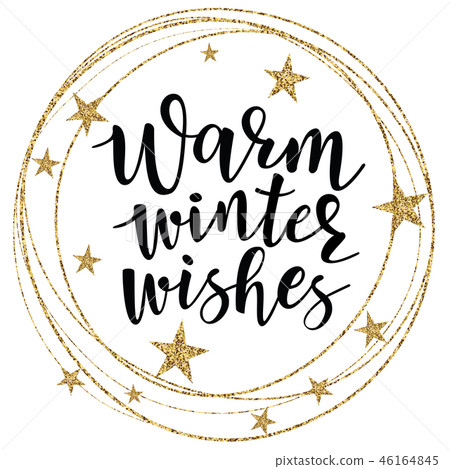 Poster, card with 'warm winter wishes' 46164845