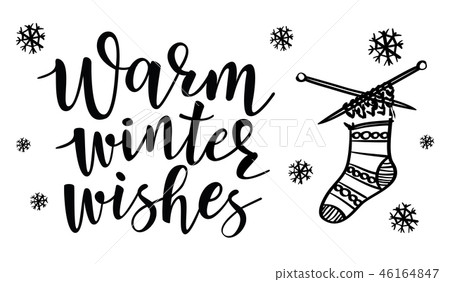 Poster, card with 'warm winter wishes' Poster, card with 'warm winter wishes' 46164847
