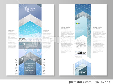 The abstract minimalistic vector illustration of the editable layout of two modern blog graphic 46167363