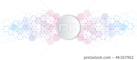 Geometric abstract background with hexagons elements. Medical background texture for modern design 46167902