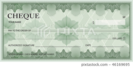 Check, Cheque (Chequebook template). Guilloche Check, Cheque (Chequebook template). Guilloche 46169695