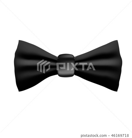 Realistic black bow tie on white Realistic black bow tie on white 46169718