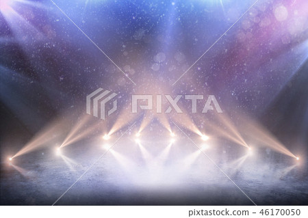 Beautiful empty winter background and empty ice rink with lights. Background Beautiful empty winter background and empty ice rink with lights. Background 46170050