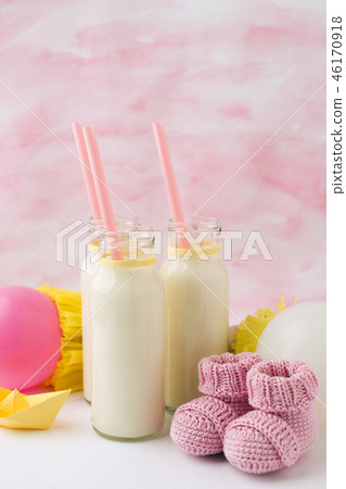 Baby shower decorative table with copy space Baby shower decorative table with copy space 46170918