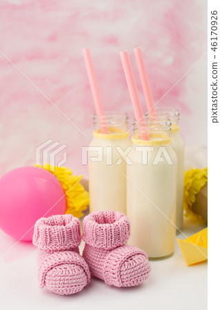 Baby shower decorative table with copy space Baby shower decorative table with copy space 46170926