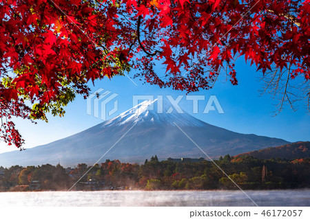 “山梨縣”日本的秋/富士山和秋葉 “山梨縣”日本的秋/富士山和秋葉 46172057
