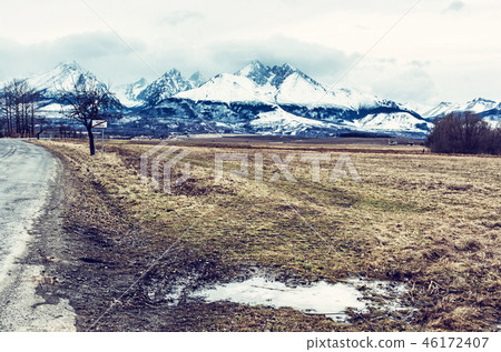 Lomnicky peak from Velka Lomnica, High Tatras Lomnicky peak from Velka Lomnica, High Tatras 46172407