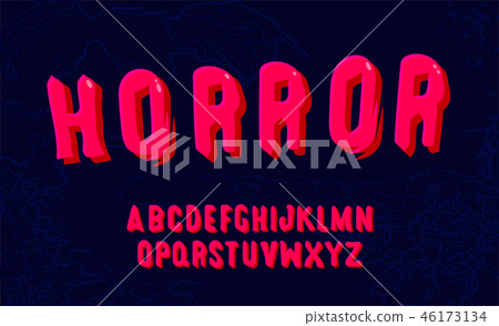 Hand drawn font. Editable vector of bold alphabet 46173134